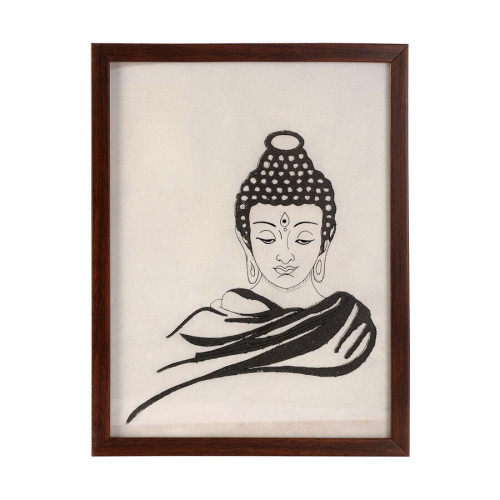 Handcrafted Gemstones Buddha Wall Hanging Painting