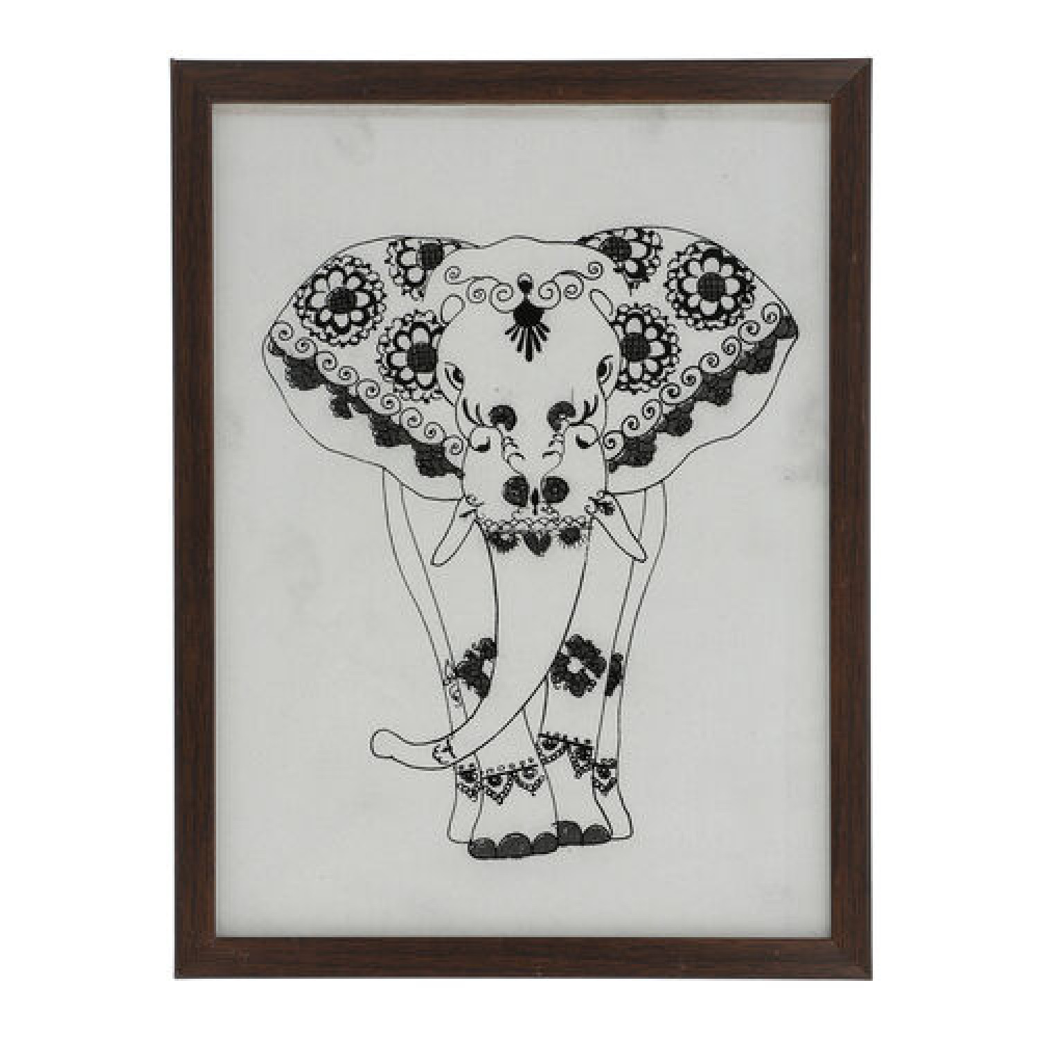 Handcrafted Gemstones Elephant Wall Hanging Painting