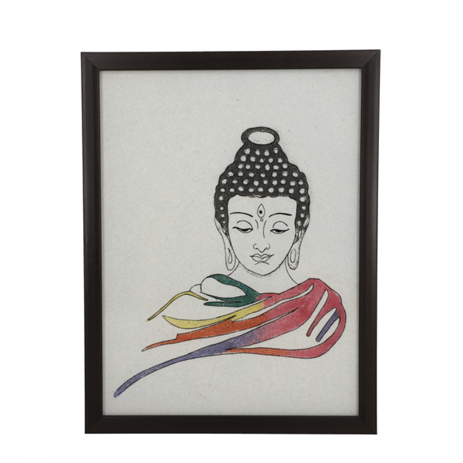 Handcrafted Gemstones Multi Color Buddha Idol Wall Hanging Painting