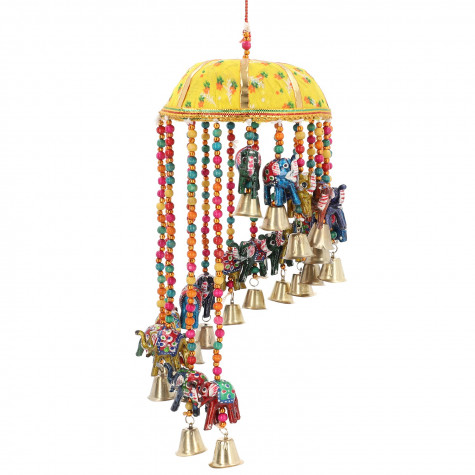 Bamboo Basket Elephant Wind Chain Hanging