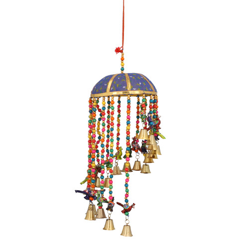 Bamboo Basket Peacock Wind Chain Hanging