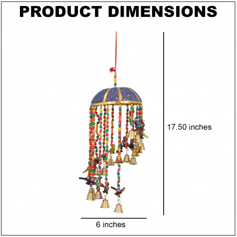 Bamboo Basket Peacock Wind Chain Hanging