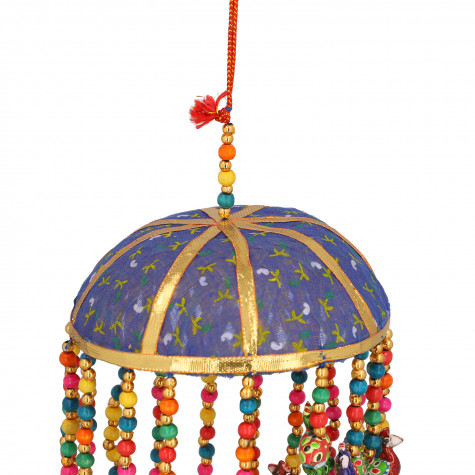 Bamboo Basket Peacock Wind Chain Hanging