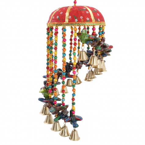 Bamboo Basket Bird Wind Chain Hanging