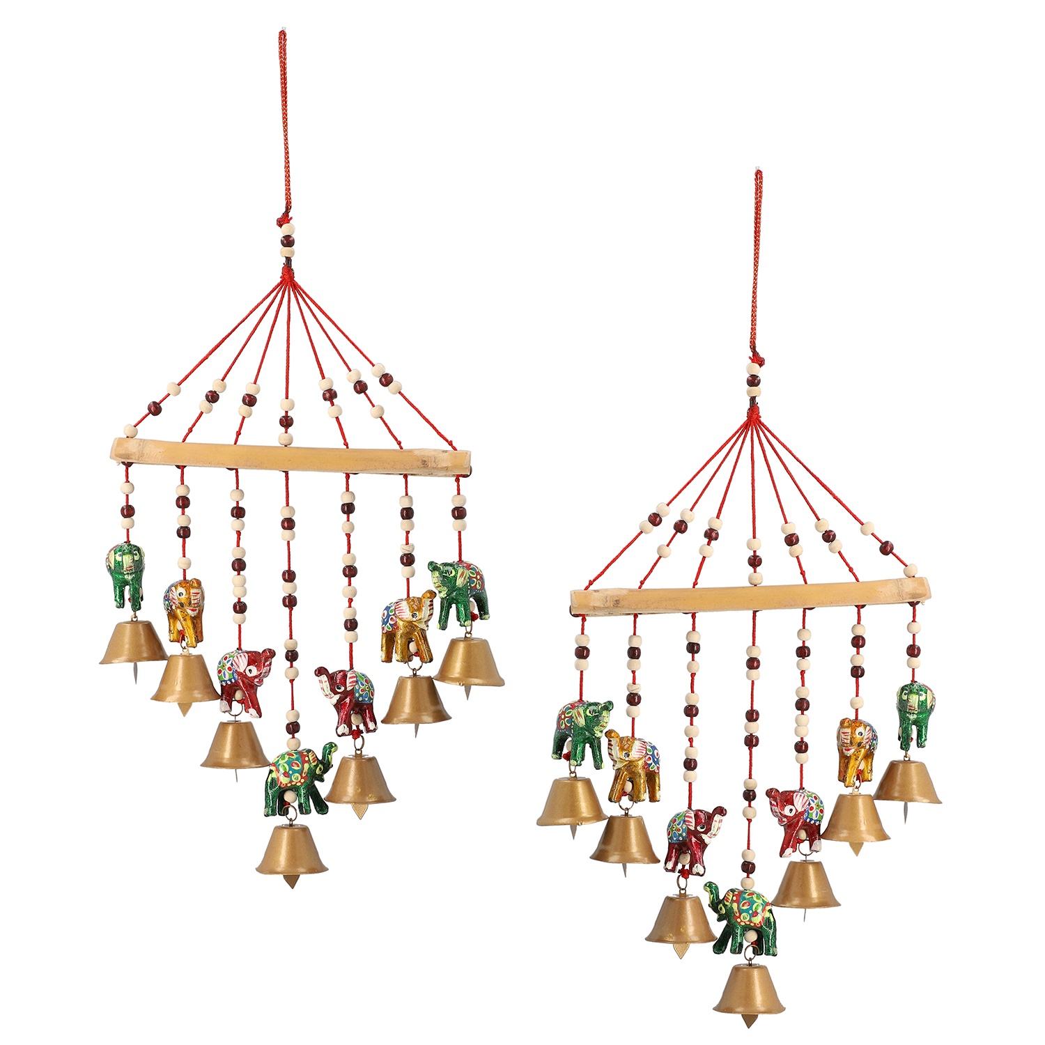Bamboo Stick Elephant Wind Chain Set Hanging