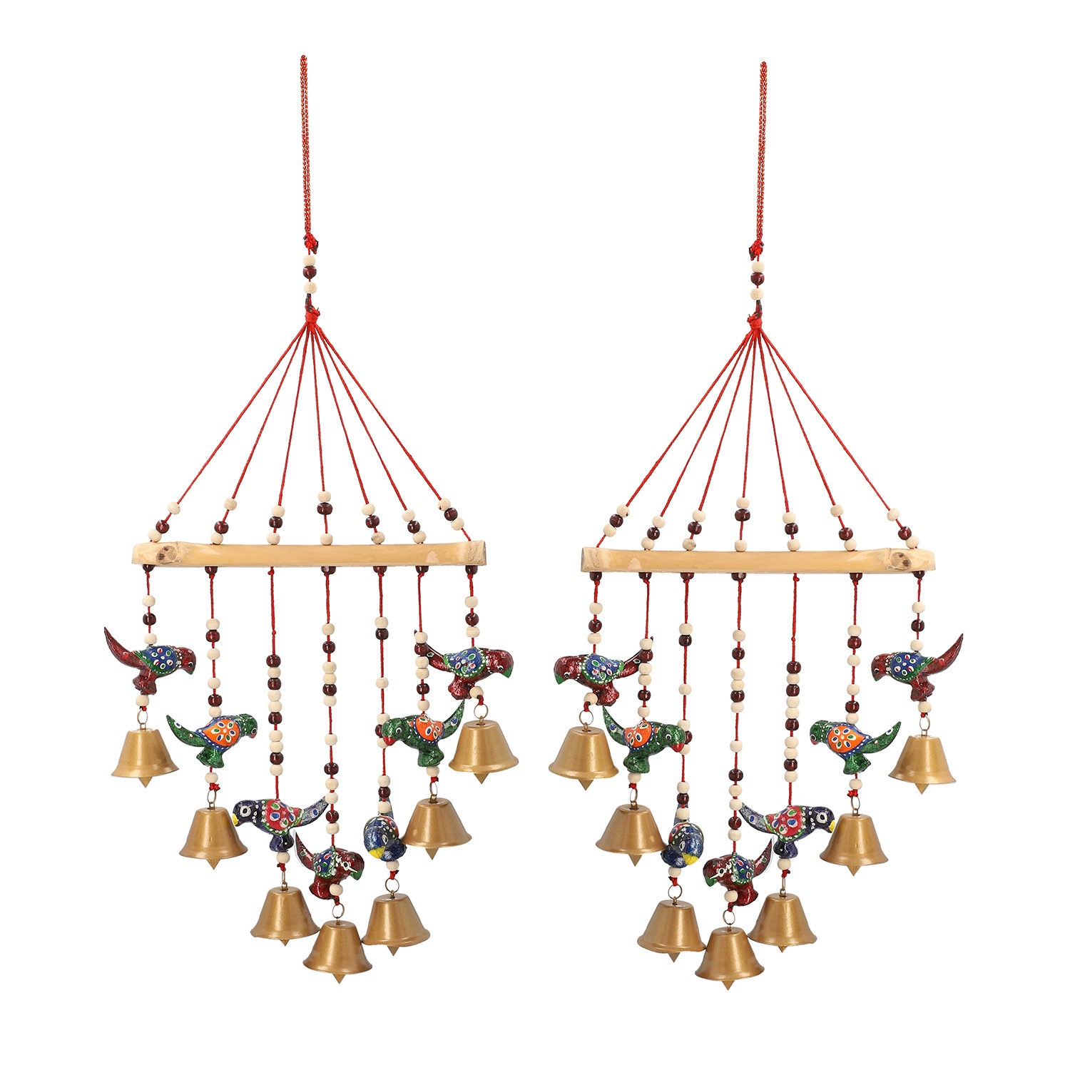 Bamboo Stick Bird Wind Chain Set Hanging