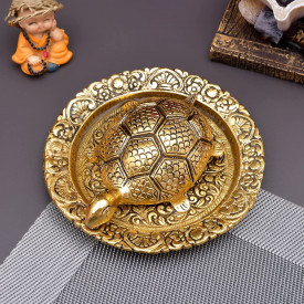 Alluminum Metal Golden Feng Shui Tortoise Plate Big