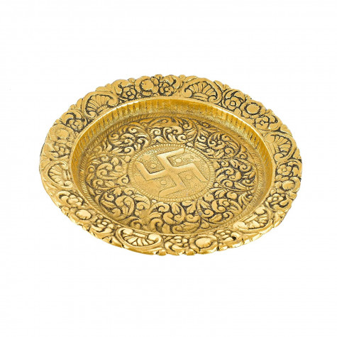 Alluminum Metal Golden Feng Shui Tortoise Plate Big