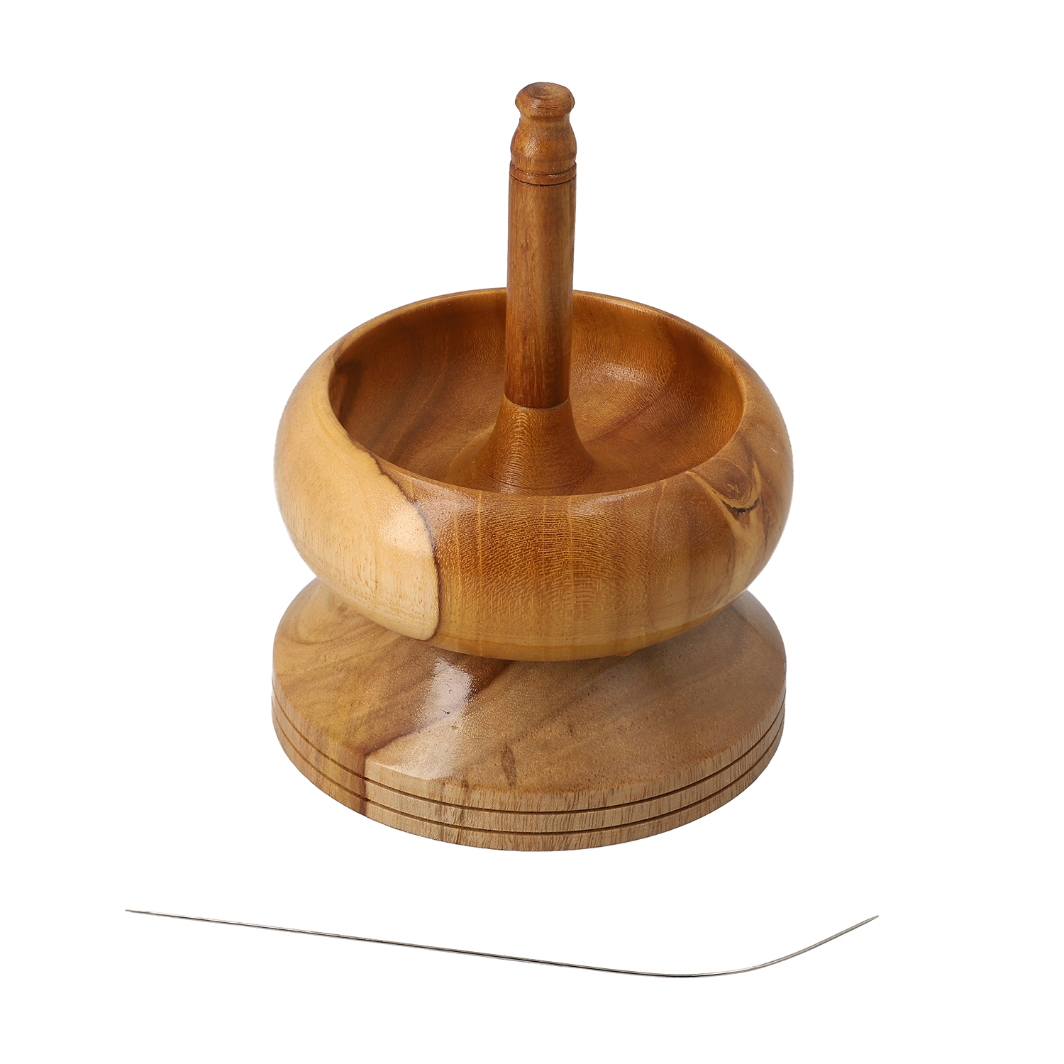 Teak Wood Bead Spinner with Needle