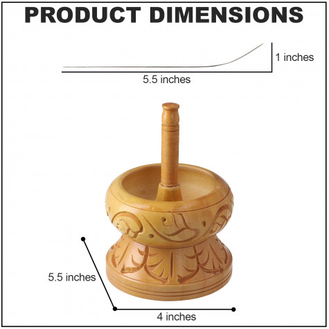 Haldu Wood Hand Carved Bead Spinner with Needle