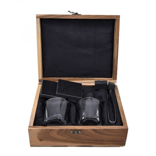 Teak Wood Wine Glass Set Box