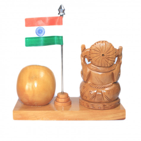 Haldu Wood Lord Ganesha with Watch Table Holder